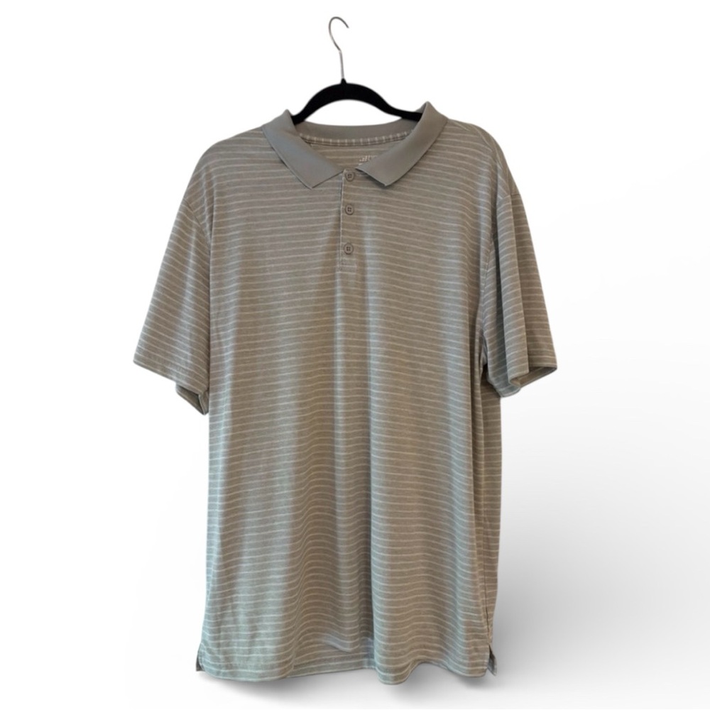 BCG‎ Men’s 2XL Performance Golf Polo Shirt - Gray Stripe